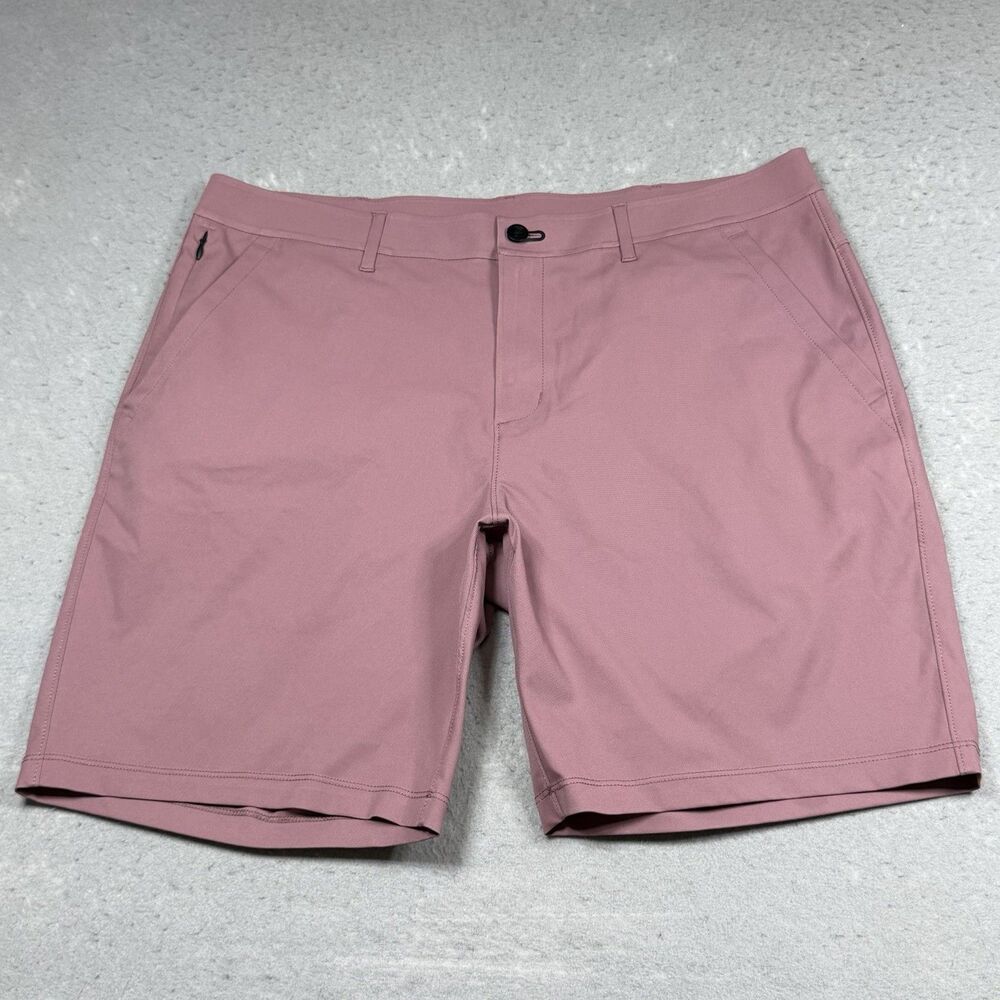 Public Rec Shorts Mens Size 36 Rose Pink Flat Front Commuter Atheisure Pockets